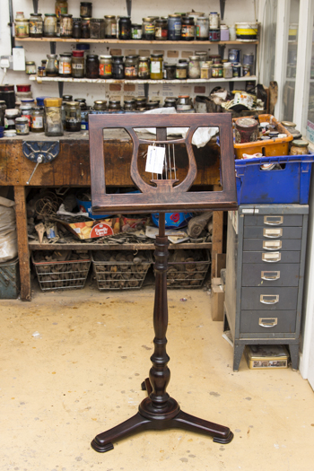 A lectern restored by John Hamblin furniture restorers