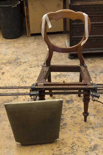 Antique chair being in the process of being restored in Yeovil